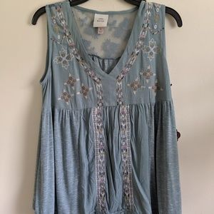 NWT Embroidered Lace Tank Top